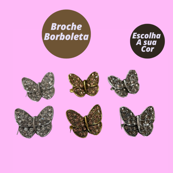 Broche Borboleta brilhante