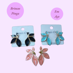 Brincos pinga ouro aço